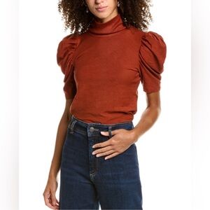 Nation LTD Dawn Turtleneck Puff Sleeve Top Size M